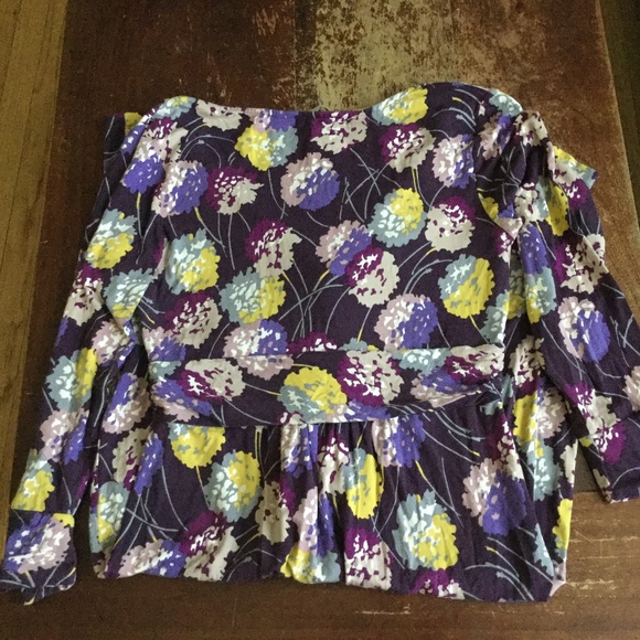 Boden Twist Front Jersey Dress Floral Purple - Sz 8R US, 12R UK - Picture 7 of 11